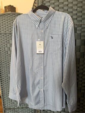 Local Boy Outfitters NWT Men's Button-Down Plaid Shirt - Blue/White
